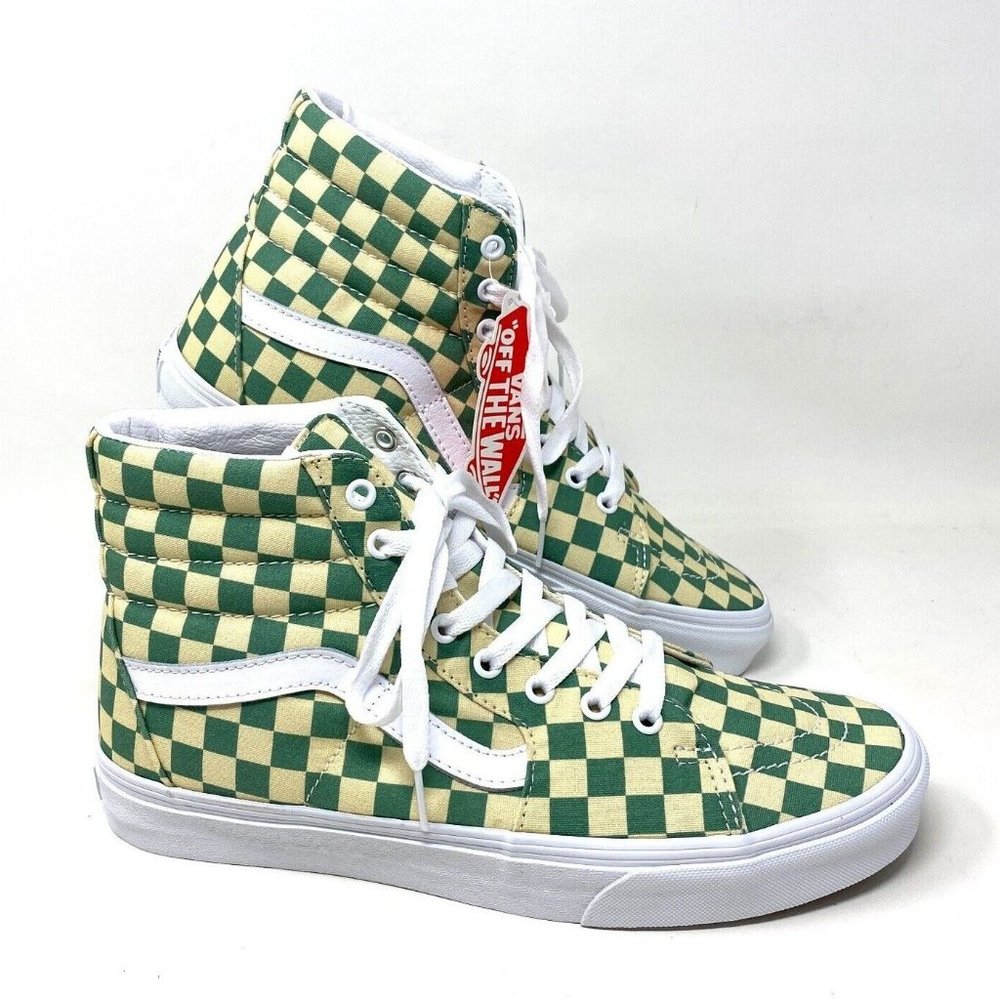 Vans Sk8-Hi Checkerboard Light Green Mens Size 10 Sneakers - NEW - Picture 1 of 4